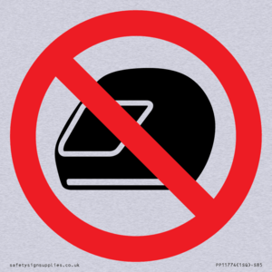 P920 Prohibition: No motorcycle helmets